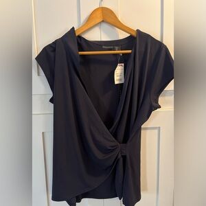 Tahari Midnight Size XL Blue Draped Dress